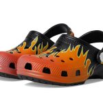 Classic Clogs with Patterns and Graphics (Toddler) – Black/Multi Flames